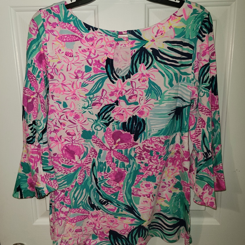 🌸Lilly Pulitzer Fontaine Top in "Multi via Flora"🌸 - Picture 11 of 13